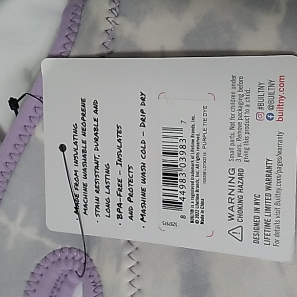 Built Rambler Lunch Bag  12 x 9.5 x 6 inches in Purple & White. - Picture 8 of 8